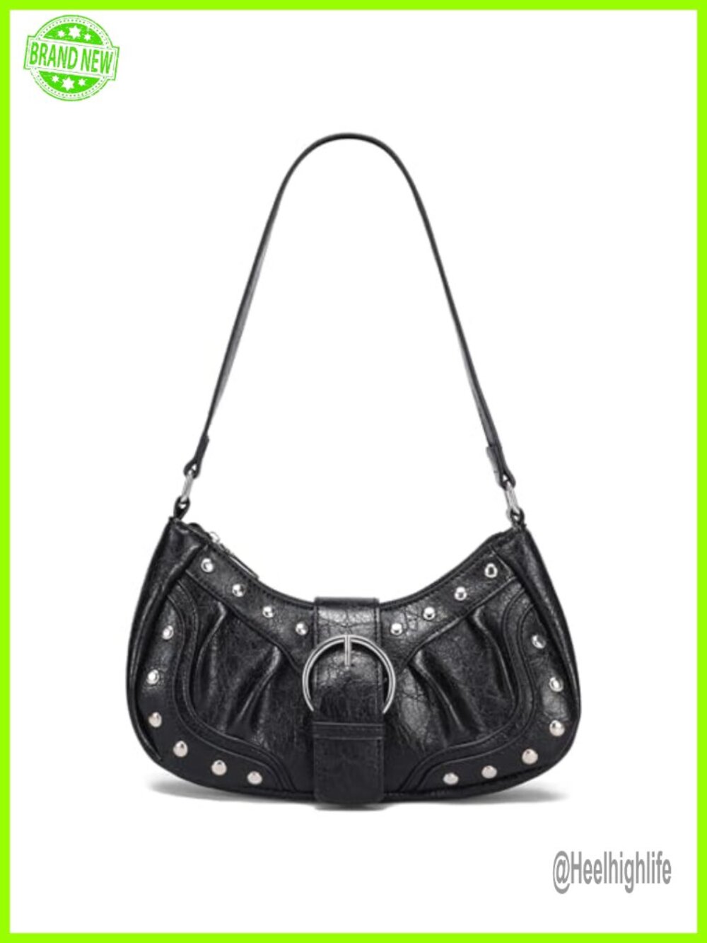 Vegan Leather Small Shoulder Bag Y2K Studded Mini Purse